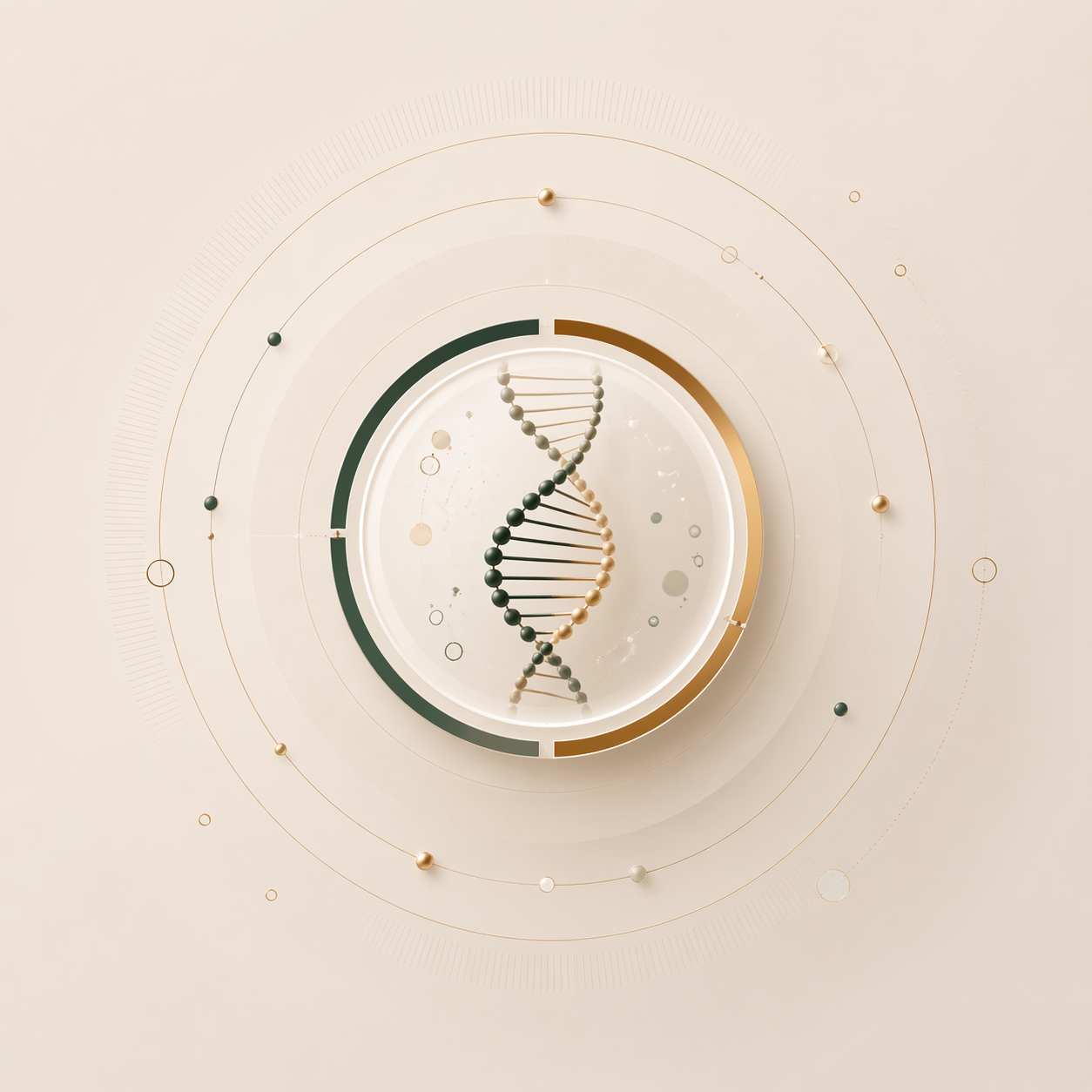 Έλικα DNA σε τρυβλίο — απεικονιστική εικόνα για το γενετικό τεστ αλωπεκίας